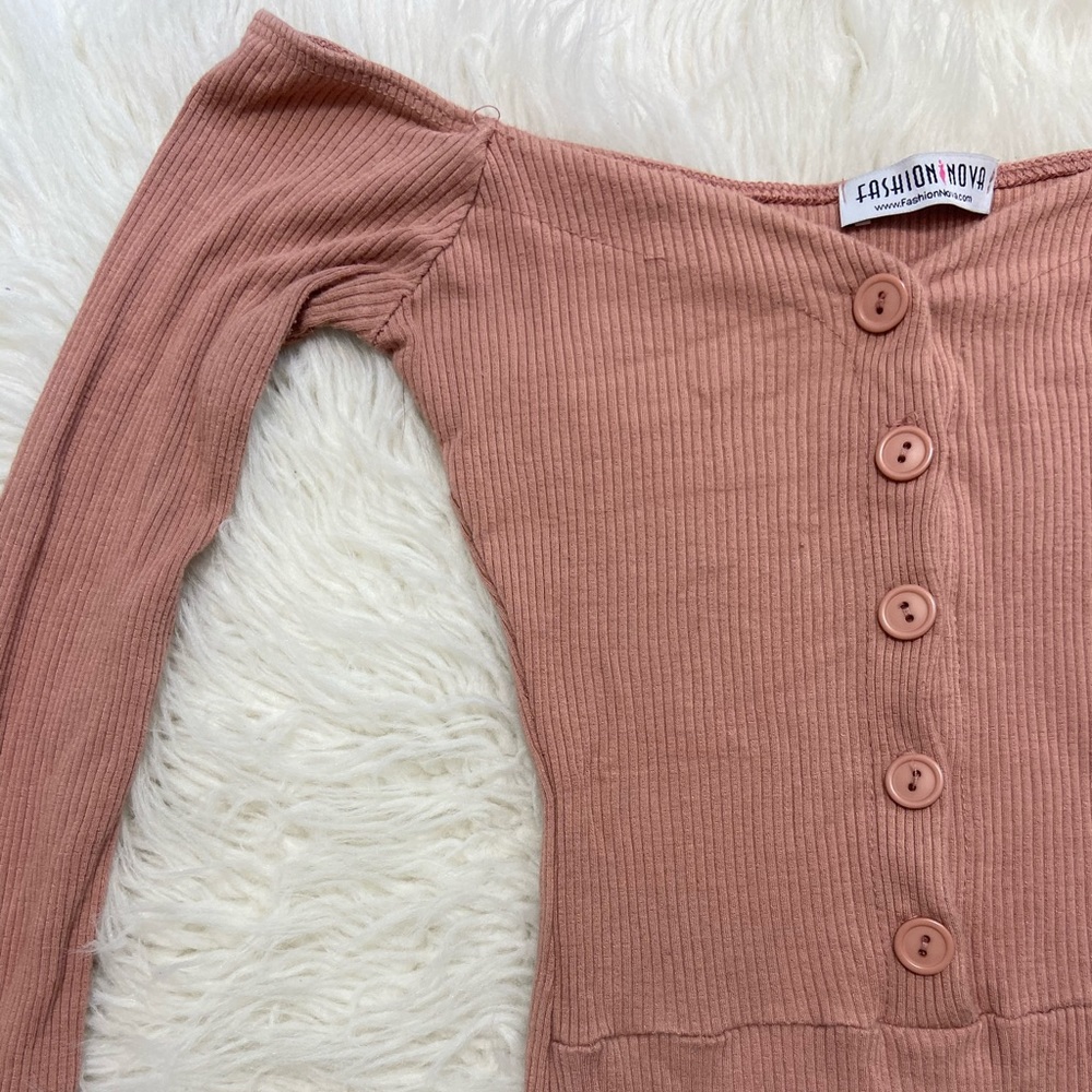 off shoulder mauve pink bodysuit |fashion nova